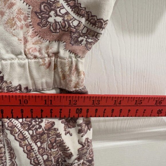 Free People Marci Printed Coverall Utility Jumpsuit, Ivory Multicolor, Xsmall Xs - Picture 10 of 11